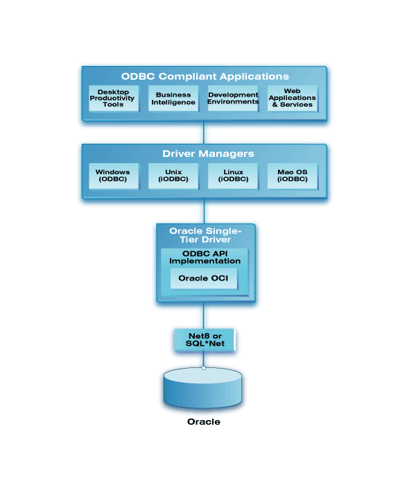 Oracle Single-Tier Architecture Diagram
